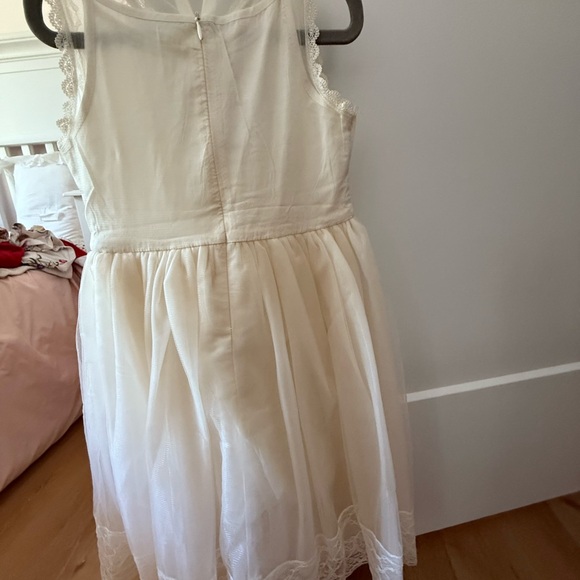 Charming Ivory Lace Kids Dress - Picture 3 of 4